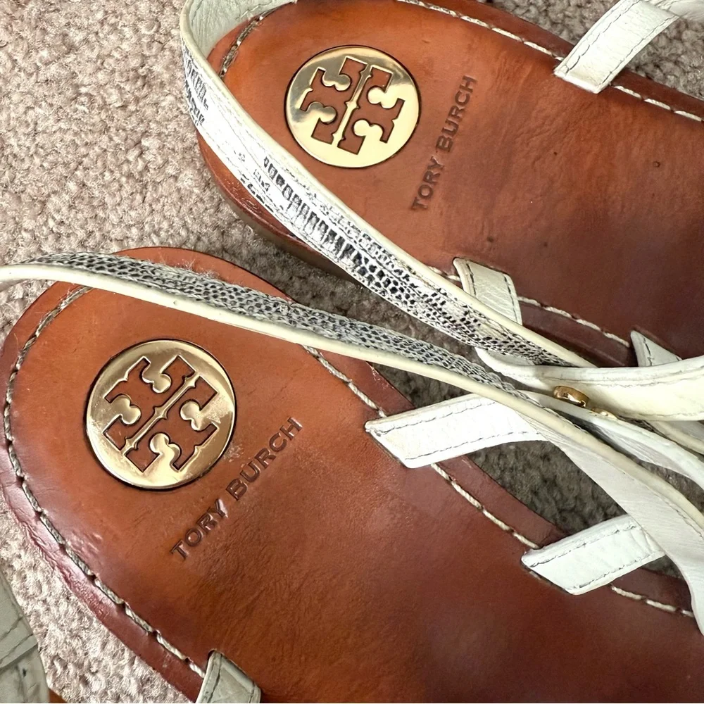 Tory Burch Reggie Gladiator Leather Flat Sandal